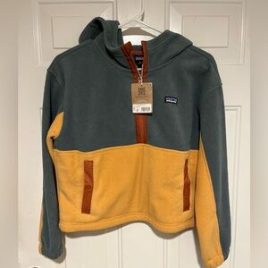 Patagonia Kids Microdini Cropped Hoody Pullover - Nouveau Green - Size XL - NWT